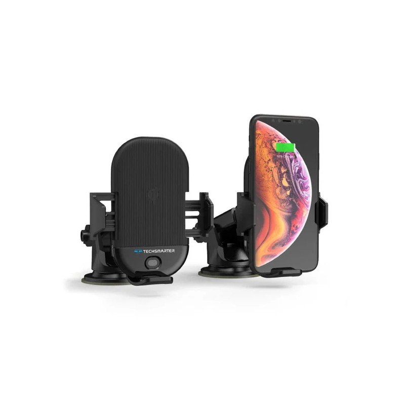 Techsmarter SDrive Wireless Car Charger with Dual USB - Black - شاحن